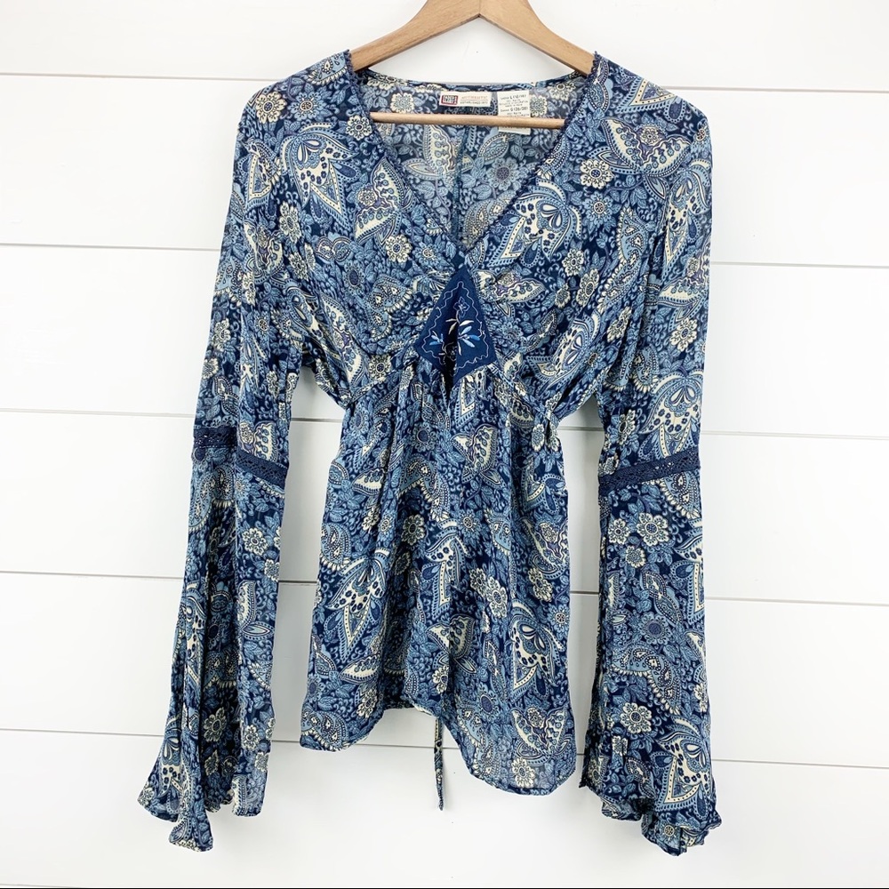 Faded Glory Boho Hippie Sheer Tunic L